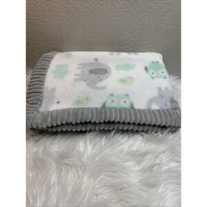 $26 🌙 Garanimals Elephant Owl Gray‎ Baby Blanket CLEAN